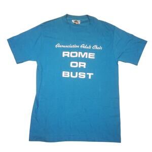 Vintage 80s Adult Choir Rome or Bust Group Tourist T Shirt Single Stitch L